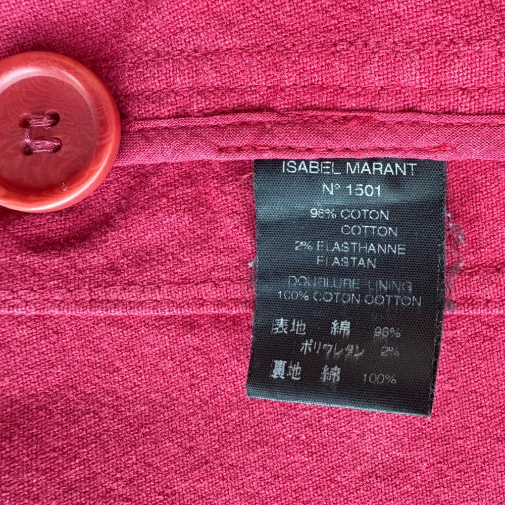 Isabel Marant Étoile Denim Blazer Size 0 Structured Jacket Raspberry - Picture 9 of 10
